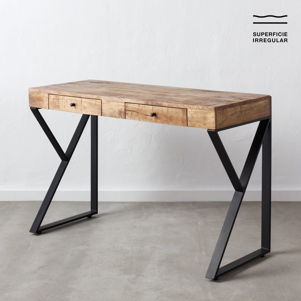 Escrivaninha Castanho-Negro Madeira-Metal 120 X 50 X 77 Cm - Image 2
