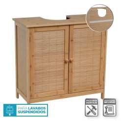 Alternative view of Gabinete De Banheiro 2 Portas Bambu 63 X 30 X 60 Cm