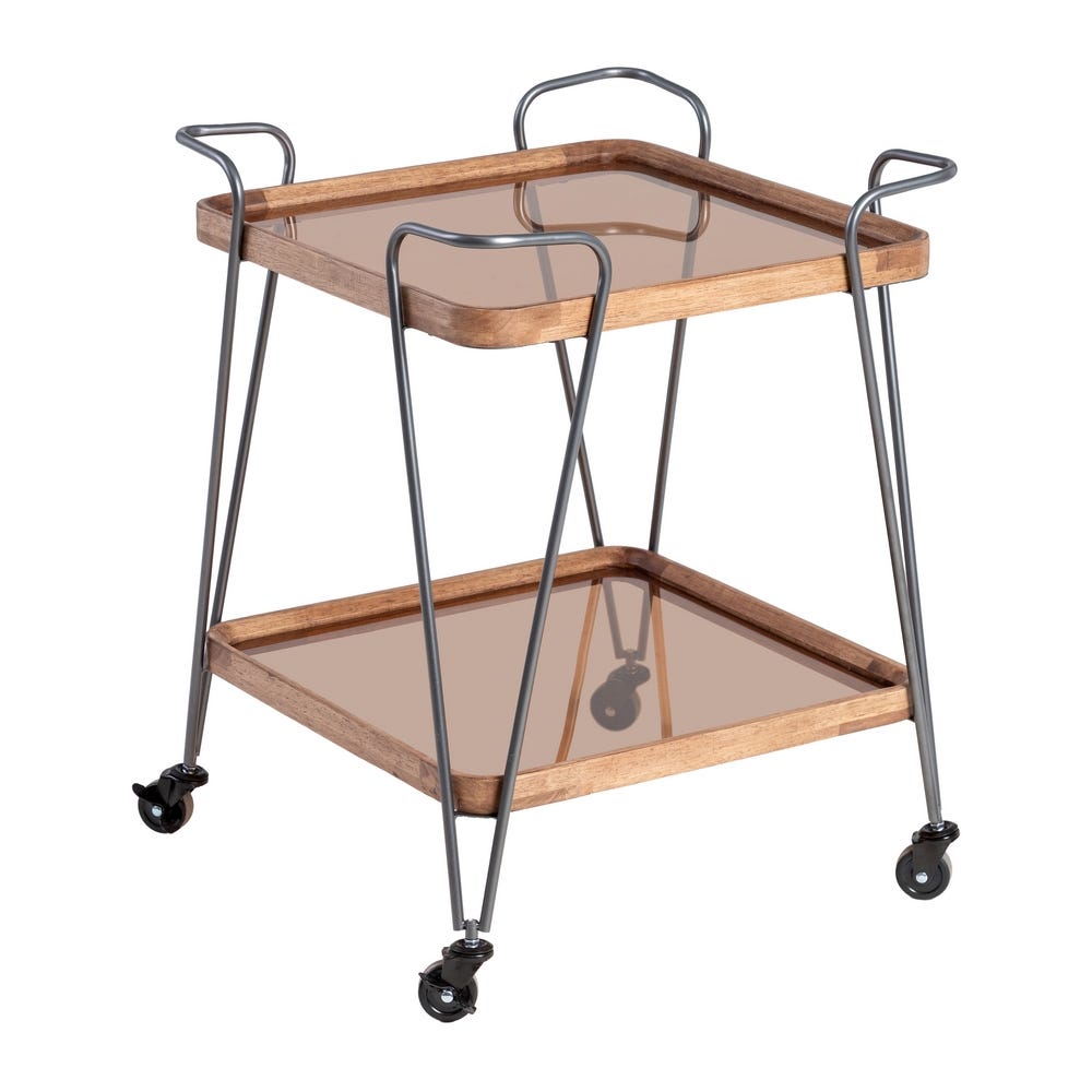 Garçonete Móveis Natural-Preto 50 X 50 X 65 Cm