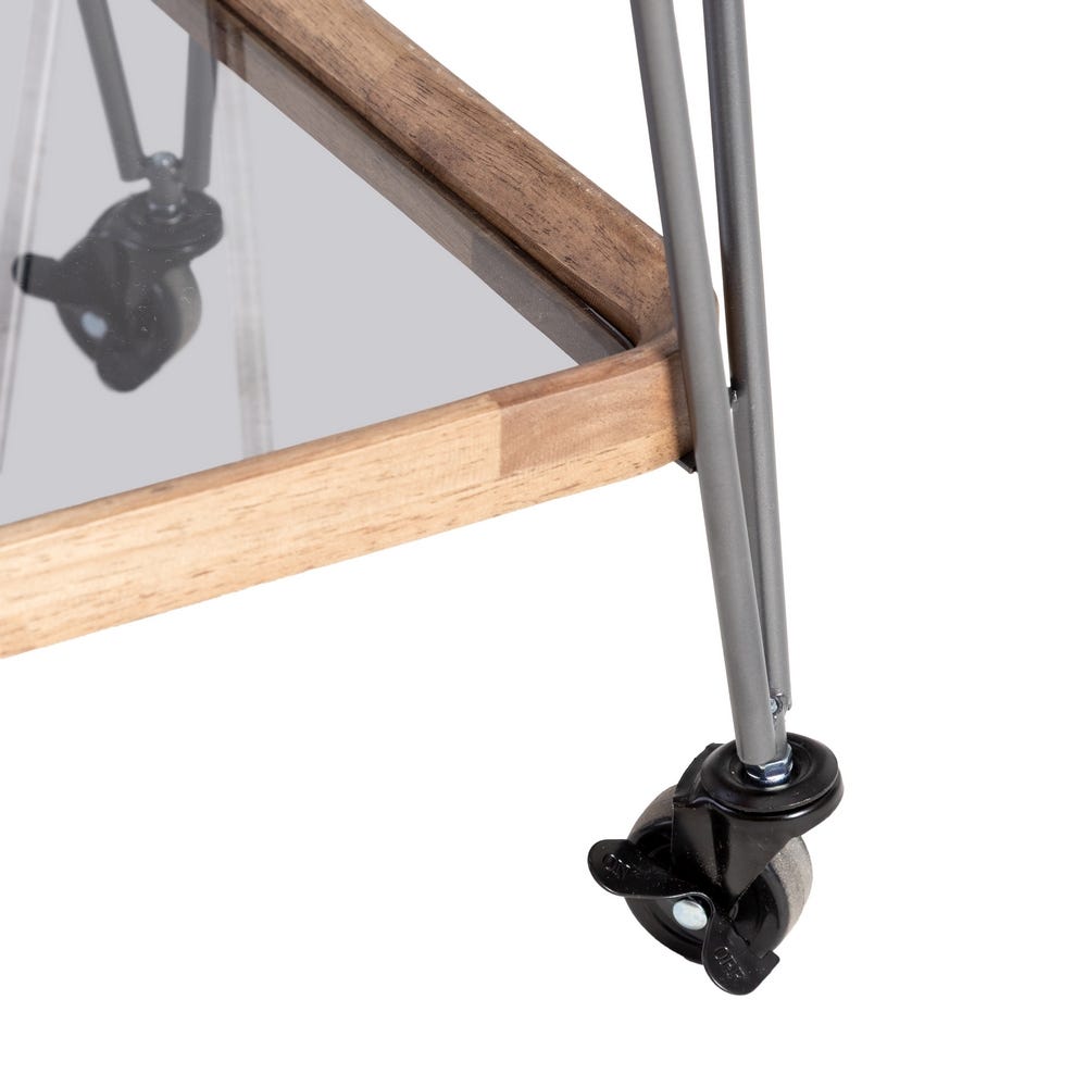 Garçonete Móveis Natural-Preto 62 X 38 X 72 Cm - Image 3