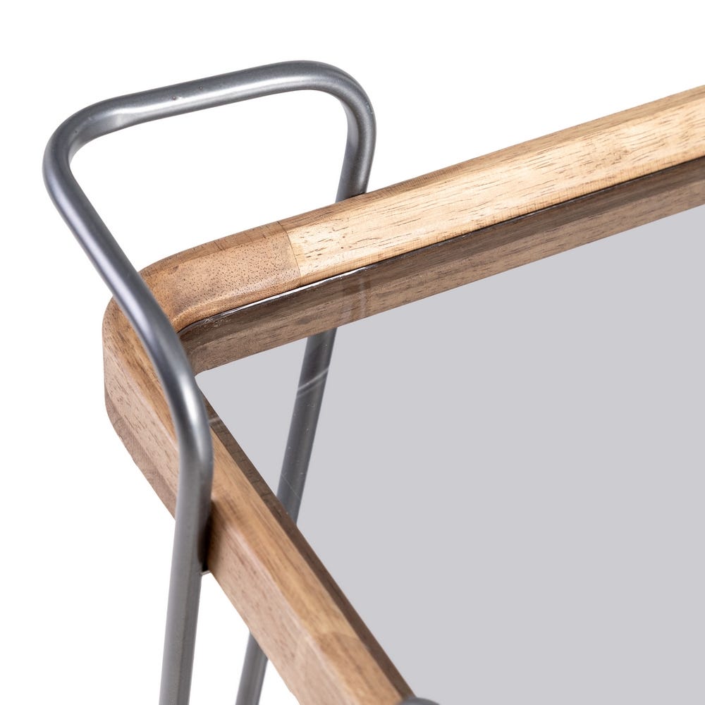 Garçonete Móveis Natural-Preto 62 X 38 X 72 Cm - Image 5