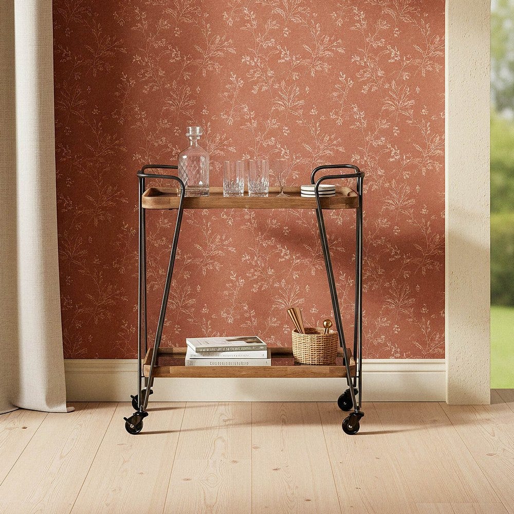 Garçonete Móveis Natural-Preto 62 X 38 X 72 Cm - Image 4