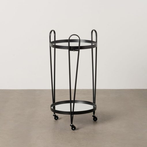 Garçonete Móveis Preto Metal-Cristal 40 X 40 X 82,50 Cm - Image 4