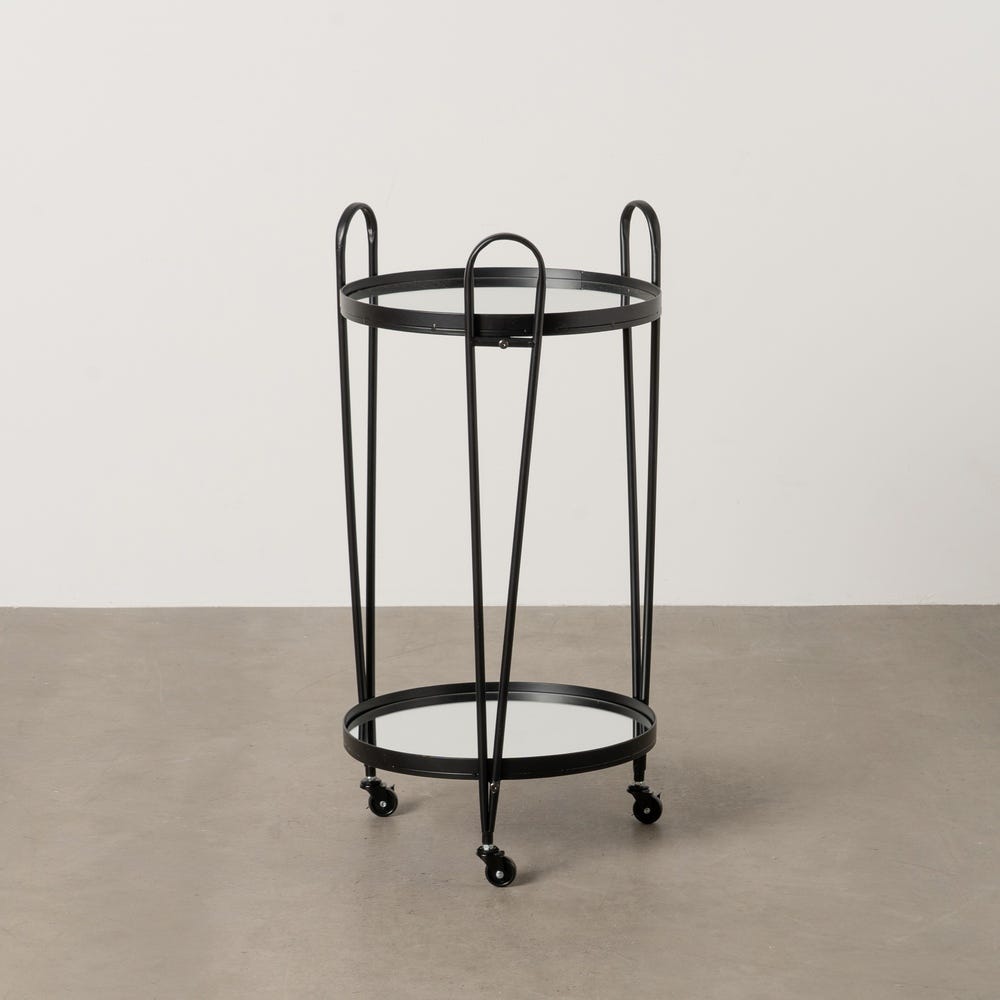 Garçonete Móveis Preto Metal-Cristal 40 X 40 X 82,50 Cm - Image 4