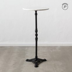 Alternative view of Mesa Alta Branco-Negro Metal-Mármol 50 X 50 X 110 Cm