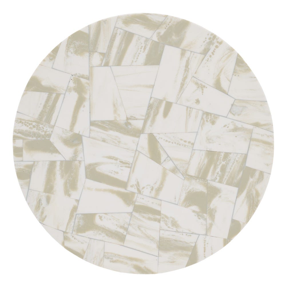 Mesa Auxiliar Beige-Negro Metal / Resina 38 X 38 X 50 Cm - Image 3