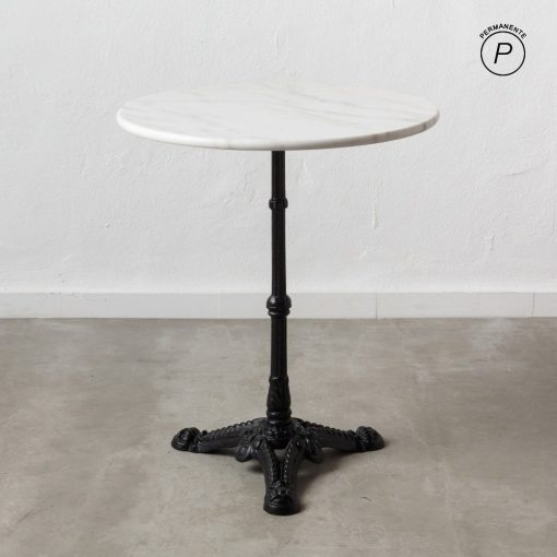 Mesa Auxiliar Branco-Negro Metal-Mármol 60 X 60 X 71 Cm - Image 6