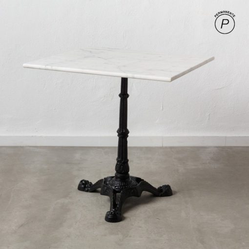 Mesa Auxiliar Branco-Negro Metal-Mármol 70 X 70 X 71 Cm - Image 2