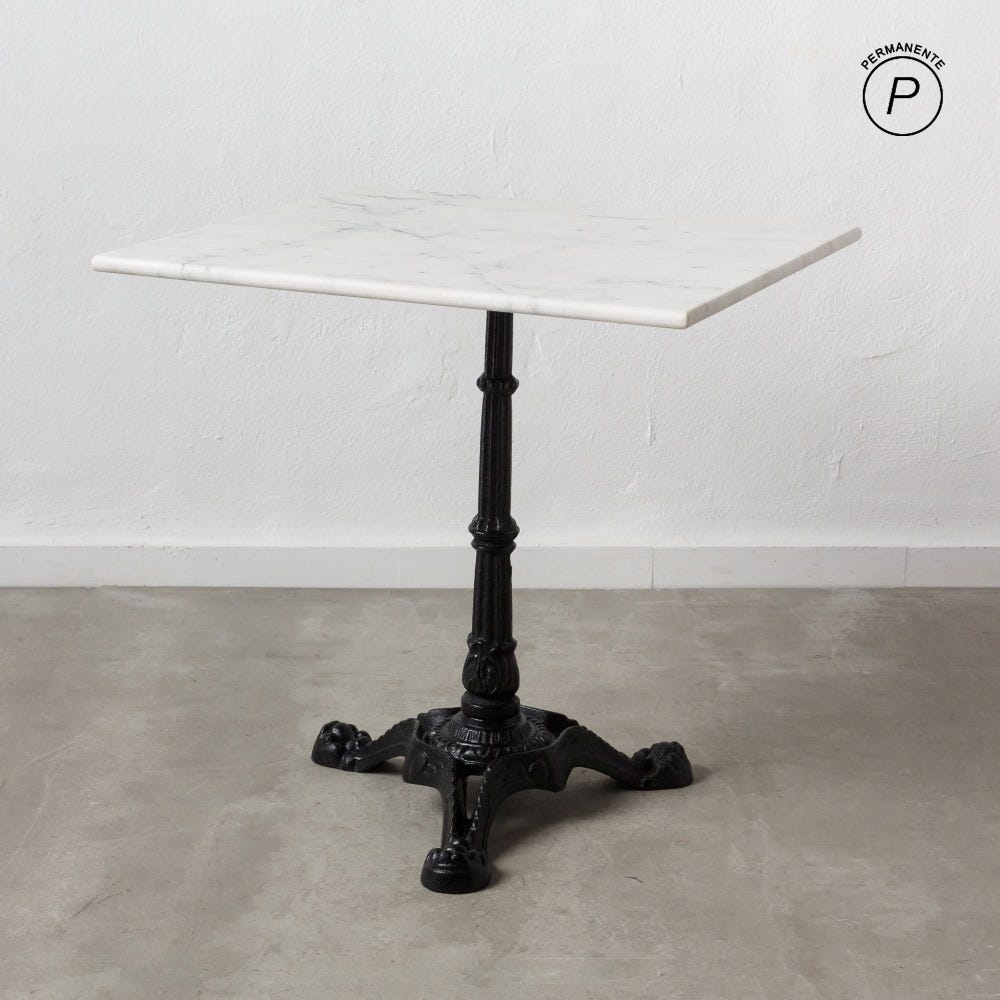 Mesa Auxiliar Branco-Negro Metal-Mármol 70 X 70 X 71 Cm - Image 2