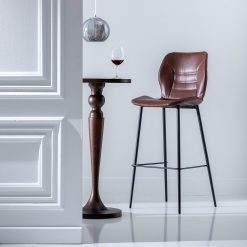 Mesa Auxiliar Castanho Madeira Mango Room 40 X 40 X 90 Cm
