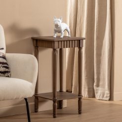 Mesa Auxiliar Castanho Mdf-Madeira 36 X 36 X 71 Cm