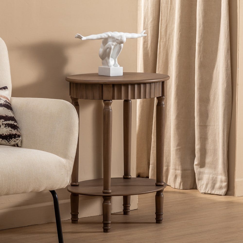 Mesa Auxiliar Castanho Mdf-Madeira 50 X 40 X 66 Cm
