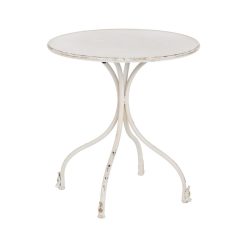 Mesa Auxiliar Creme Metal 70 X 70 X 75 Cm