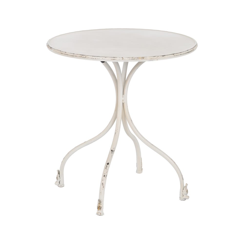 Mesa Auxiliar Creme Metal 70 X 70 X 75 Cm