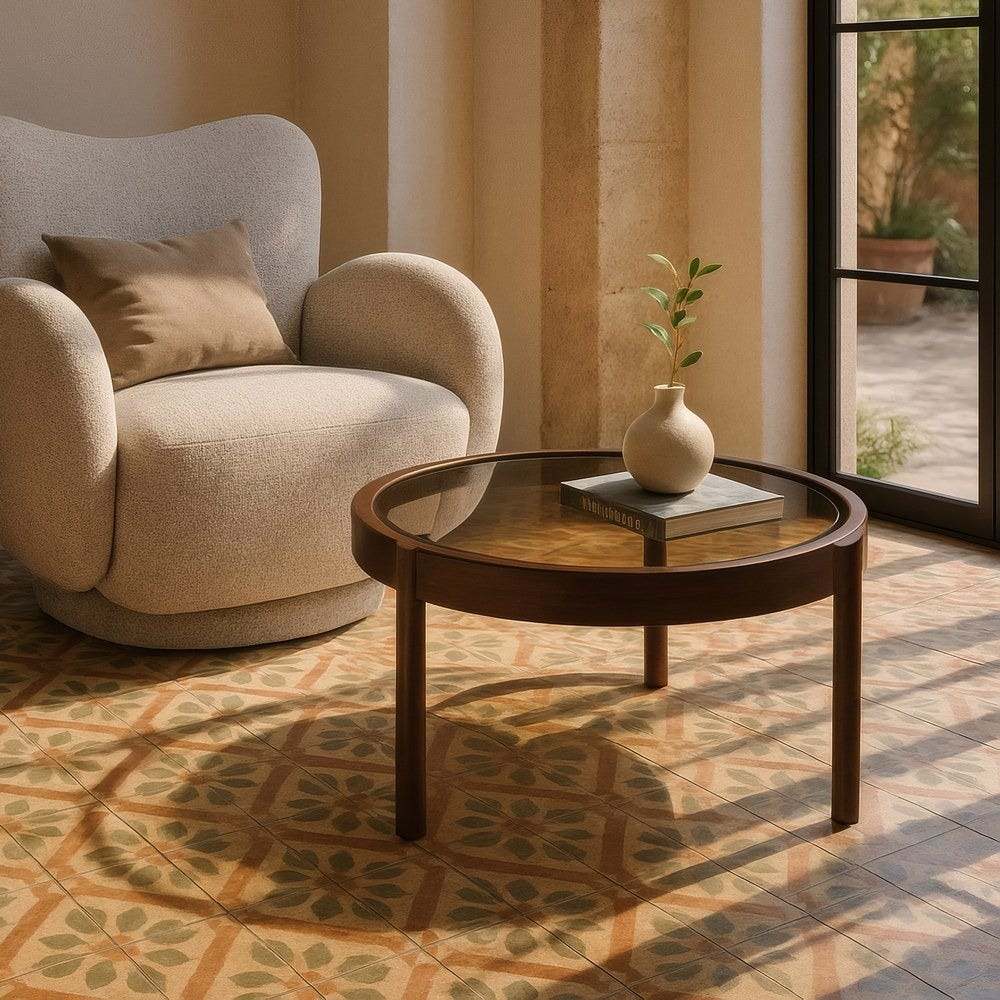 Mesa Cafe Castanho Escuro Metal-Cristal 75 X 75 X 46 Cm - Image 2