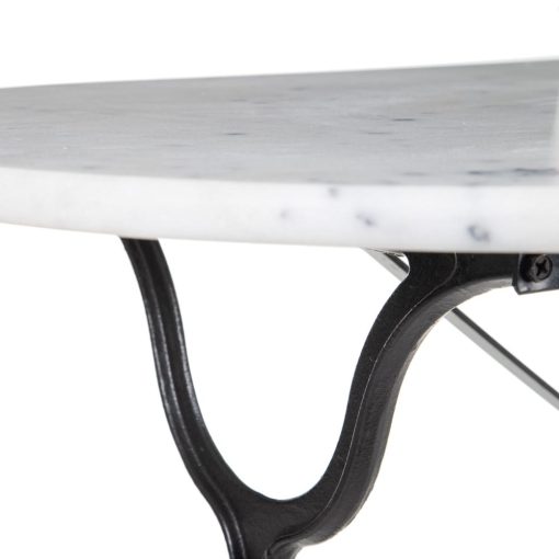Mesa Comedor Branco-Negro Metal-Mármol 120 X 60 X 71 Cm - Image 3