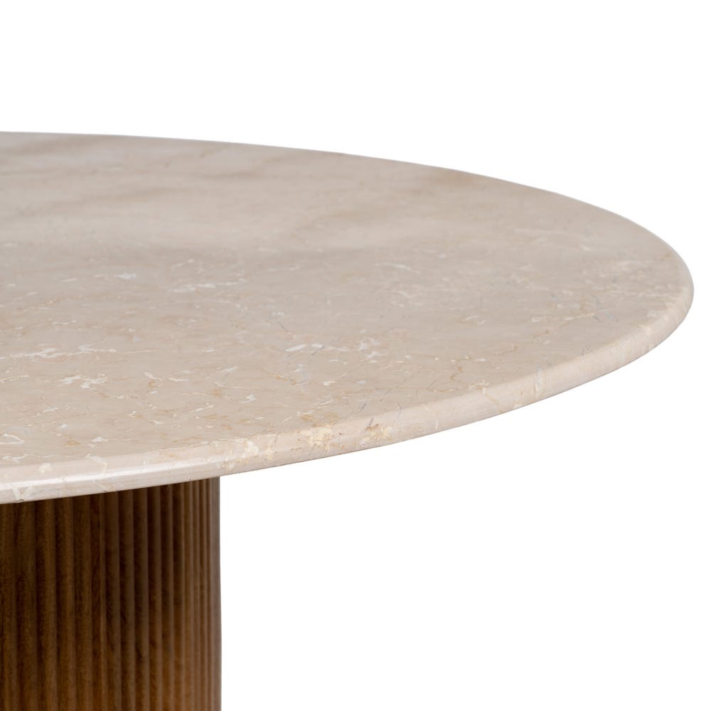 Mesa Comedor Natural-Crema Mármol/Madera 120 X 120 X 74 Cm - Image 3
