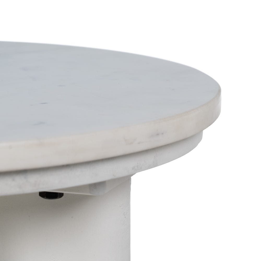Mesa De Apoio Branco Mármore/Madeira 40 X 40 X 60 Cm - Image 3