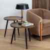 Mesa De Apoio Castanho Mdf-Metal Room 60 X 60 X 49