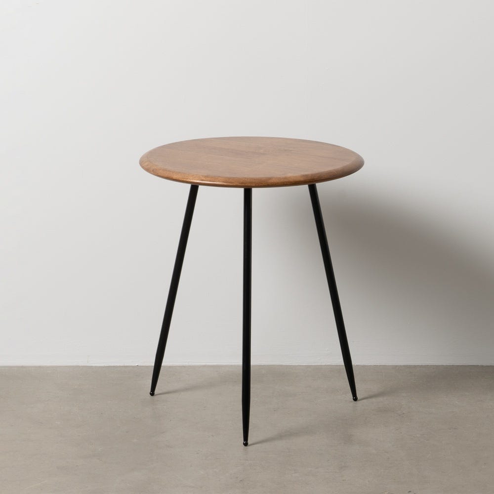 Mesa De Apoio Castanho-Negro Madeira-Metal 50 X 50 X 60 Cm - Image 2