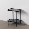Mesa De Apoio Preto Metal-Cristal 50 X 37