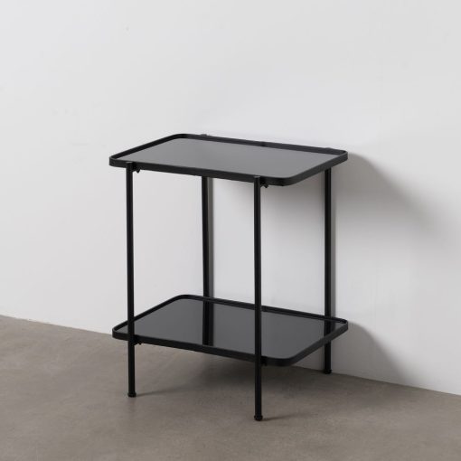 Mesa De Apoio Preto Metal-Cristal 50 X 37,50 X 60 Cm - Image 3
