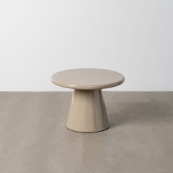 Mesa De Cafe Alto Brilho Taupe Old Mdf- 60 X 60 X 40 Cm