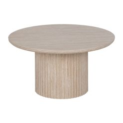 Mesa De Cafe Beige Pedra Mdf Decoração 70 X 70 X 38