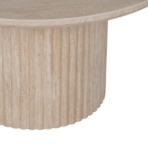 Mesa De Cafe Beige Pedra Mdf Decoração 70 X 70 X 38,50 Cm - Image 4
