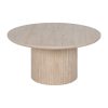 Mesa De Cafe Beige Pedra Mdf Decoração 90 X 90 X 45 Cm