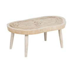 Mesa De Cafe Branco Escovado 100 X 70 X 45 Cm
