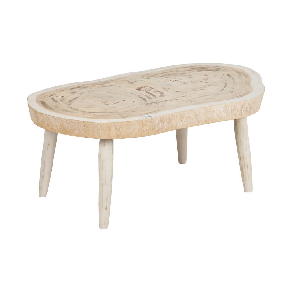 Mesa De Cafe Branco Escovado 100 X 70 X 45 Cm
