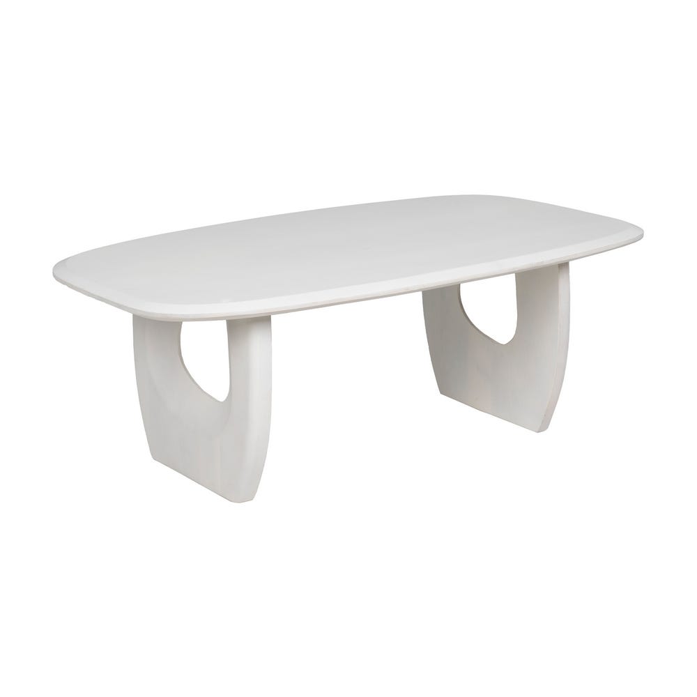 Mesa De Cafe Branco Escovado 130 X 70 X 46 Cm