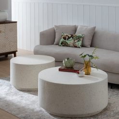 Mesa De Cafe Branco Fibra De Magnésio 90 X 90 X 40 Cm