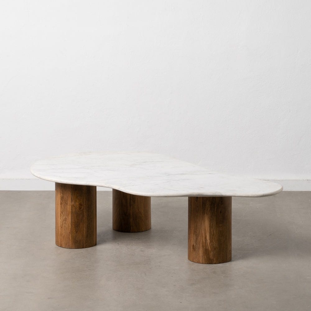 Mesa De Cafe Branco-Natural 135 X 80 X 35 Cm - Image 5
