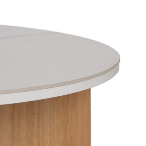 Mesa De Cafe Branco-Natural 80 X 80 X 35 Cm - Image 3