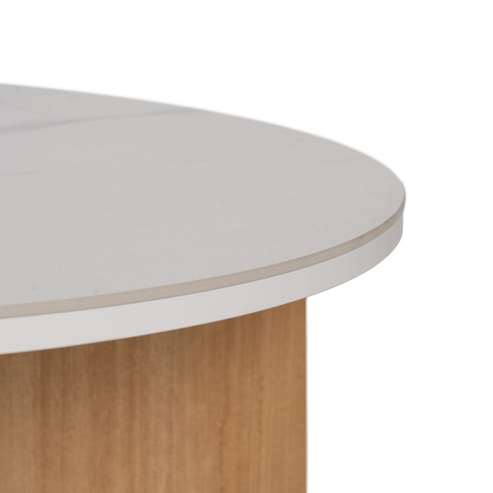 Mesa De Cafe Branco-Natural 80 X 80 X 35 Cm - Image 3