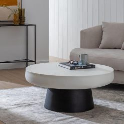 Mesa De Cafe Branco-Preto Magnésio 91 X 91 X 39 Cm