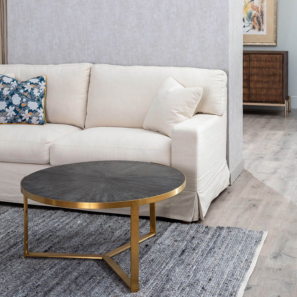 Mesa De Cafe Castanho 90 X 90 X 45 Cm