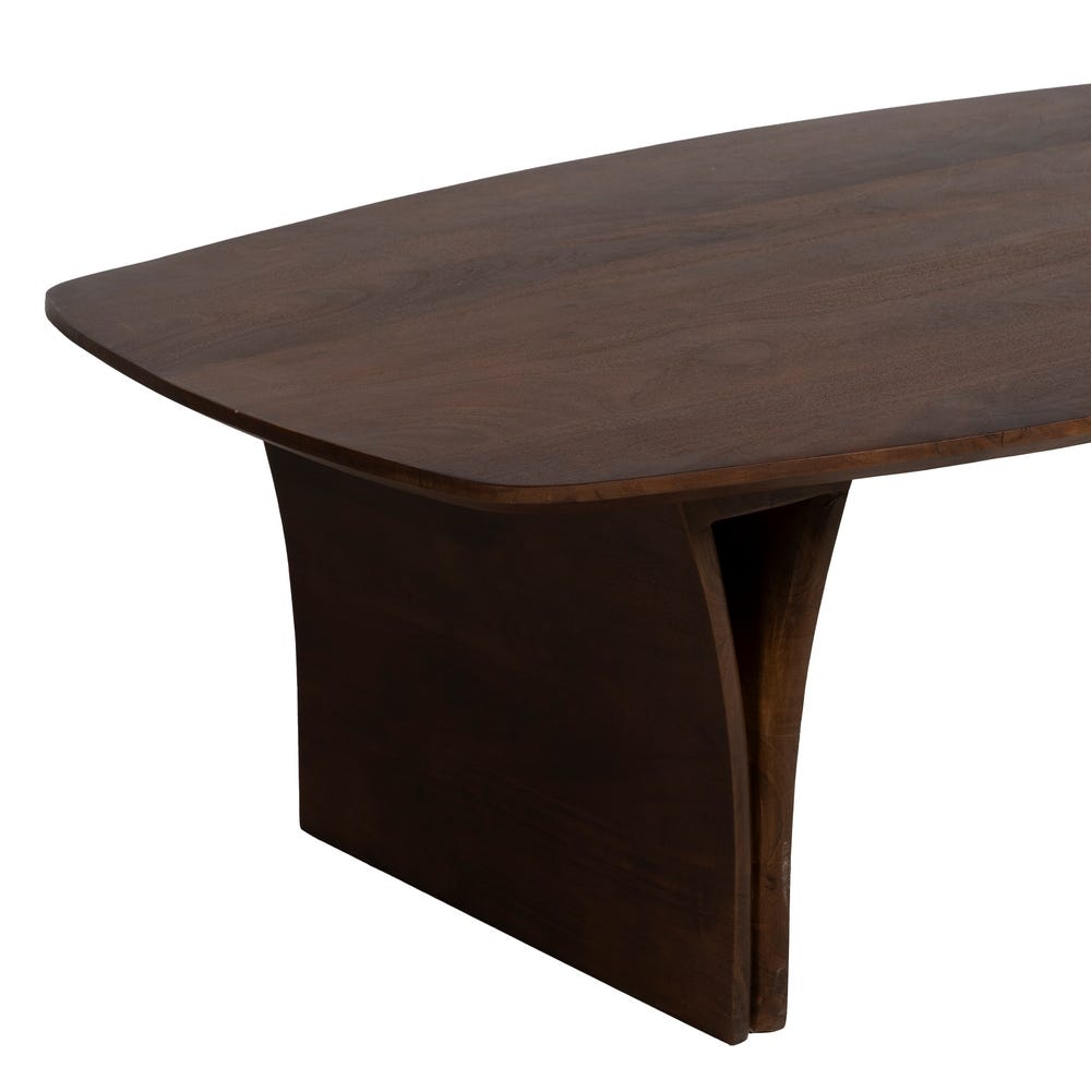 Mesa De Cafe Castanho Madeira De Acácia 130 X 70 X 40 Cm - Image 3