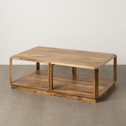 Mesa De Cafe Castanho Madeira Mango Room 130 X 80 X 45 Cm