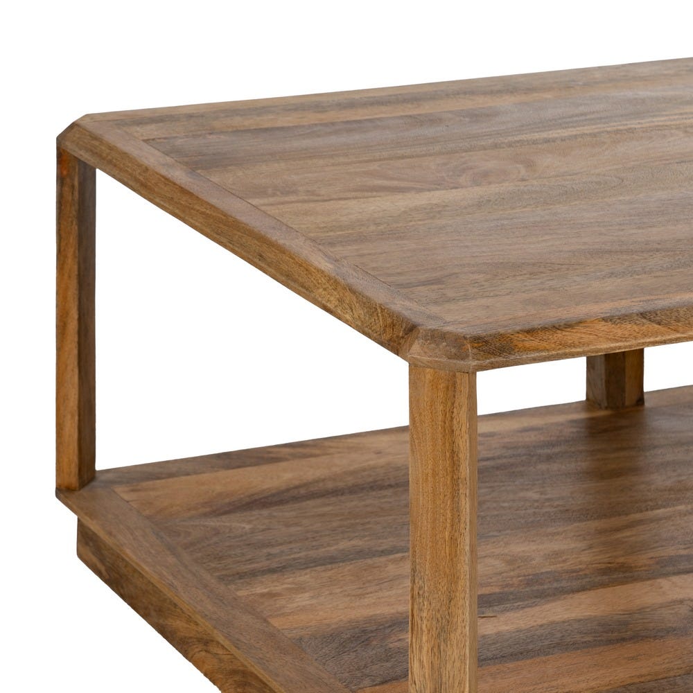 Mesa De Cafe Castanho Madeira Mango Room 130 X 80 X 45 Cm - Image 3