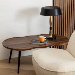 Mesa De Cafe Castanho Mdf-Metal Room 100 X 60 X 38 Cm