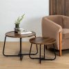 Mesa De Cafe Castanho Mdf-Metal Room 50 X 50 X 38 Cm