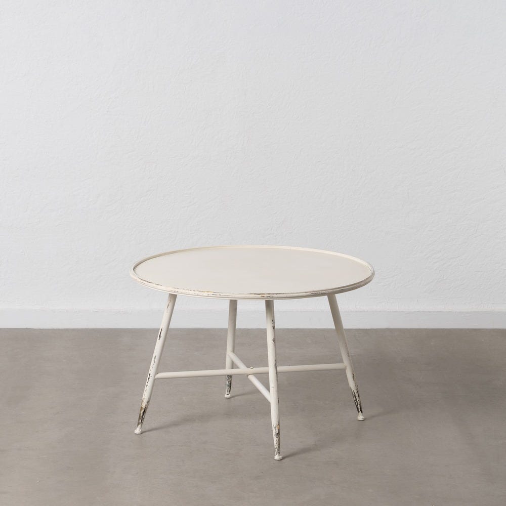 Mesa De Cafe Creme Metal 75 X 75 X 50 Cm - Image 2