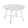 Mesa De Cafe Creme Metal 75 X 75 X 50 Cm