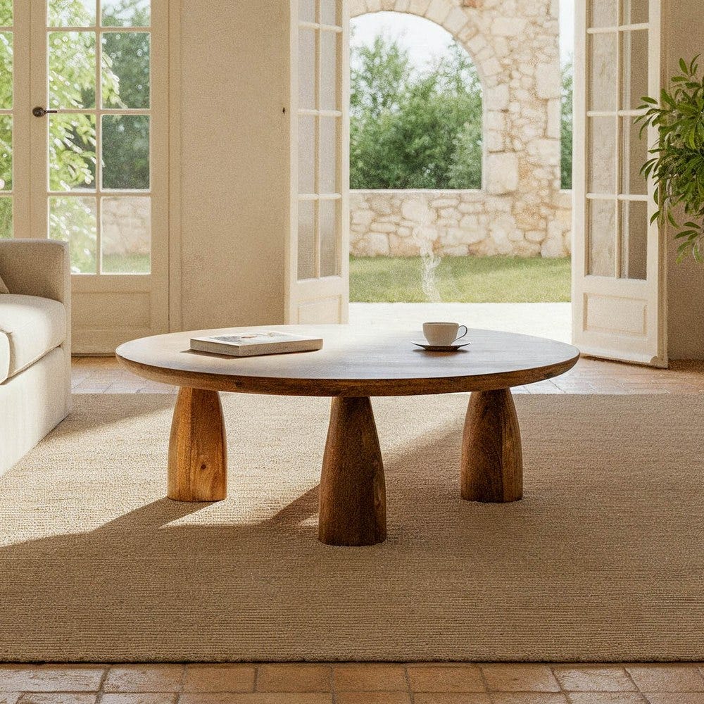 Mesa De Cafe Madeira Mango Room 90 X 90 X 30 Cm - Image 2