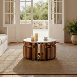 Alternative view of Mesa De Cafe Madeira-Mármore Room 80 X 80 X 42 Cm