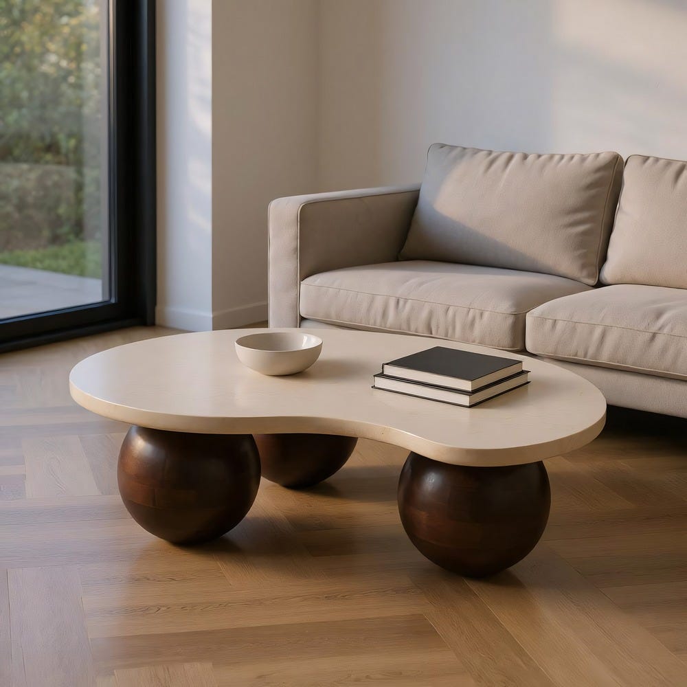 Mesa De Cafe Mármore/Madeira Room 107 X 80 X 29 Cm - Image 2