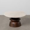 Mesa De Cafe Mármore/Madeira Room 75 X 75 X 39 Cm